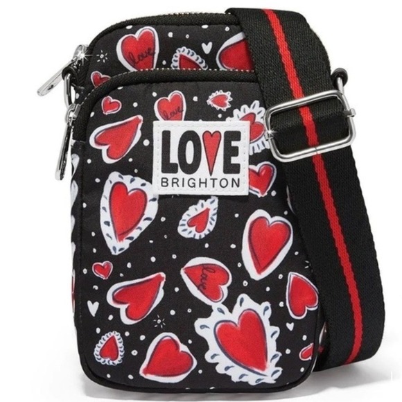 Brighton Handbags - Brighton Hearts A‎ Flutter Utility Nylon Crossbody Phone Organizer Bag